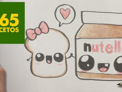 COMO DIBUJAR NUTELLA Y PAN KAWAII PASO A PASO - Dibujos kawaii faciles - How to draw a Nutella