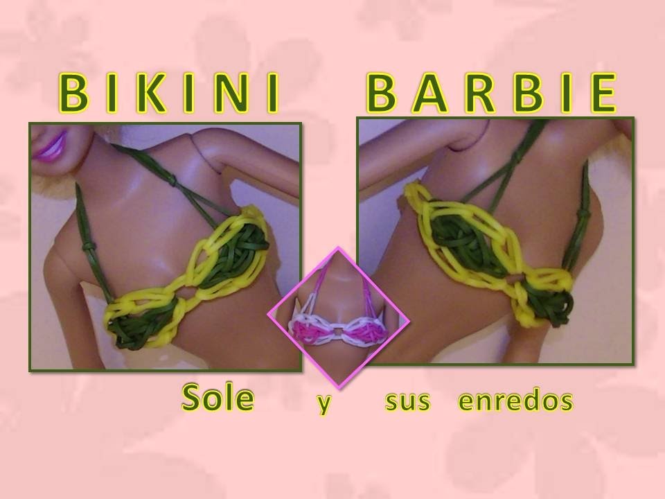 Cómo hacer un  Bikini para la muñeca Barbie  con gomitas elásticas 2