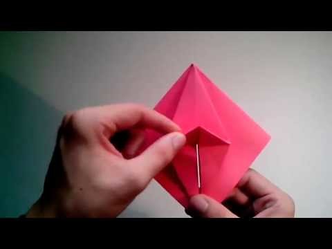 Como hacer un corazon de papel que late facil  [Origami - Papiroflexia]