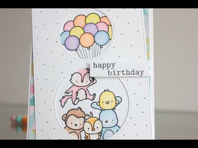 Happy birthday card with colored pencils