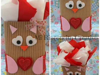 Especial de San Valentin - diy dulcero.cajita de regalo hecho con un tetrapack reciclado