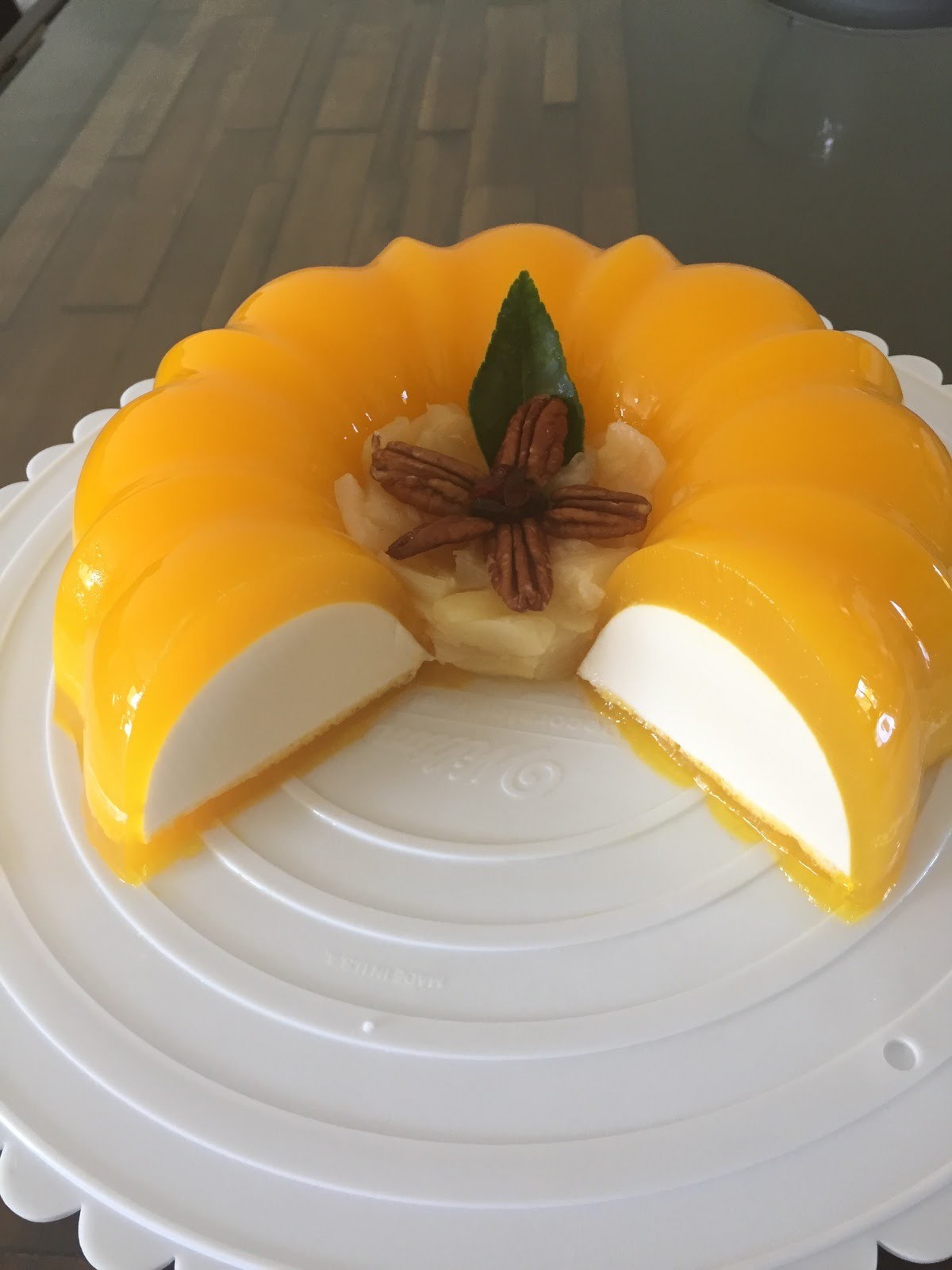 Flotatina gelatina de queso crema con mango