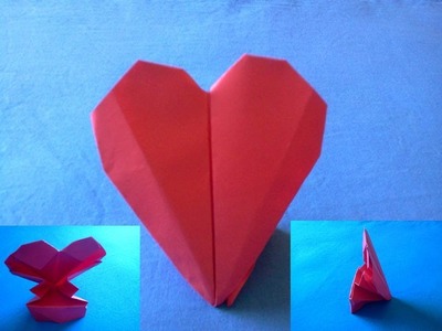 How to make an origami heart -  Como hacer un corazon de papel