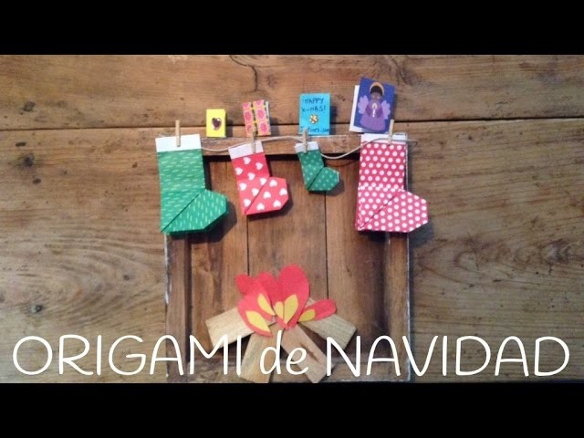 Origami fácil para niños: bota para decorar el árbol de Navidad