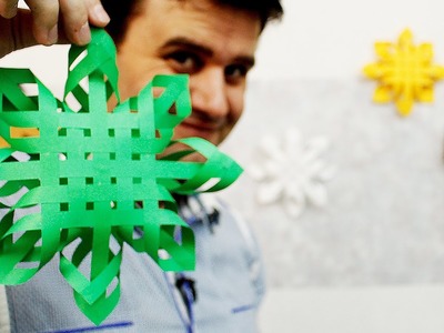 Como hacer copos de nieve 3d de papel (Navidad)