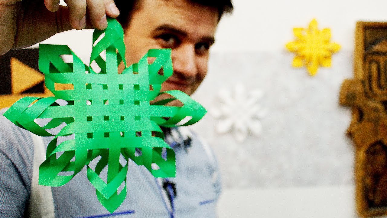 Como hacer copos de nieve 3d de papel (Navidad)