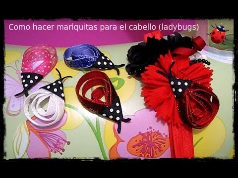 Como hacer mariquitas de cinta para el cabello (ladybug)