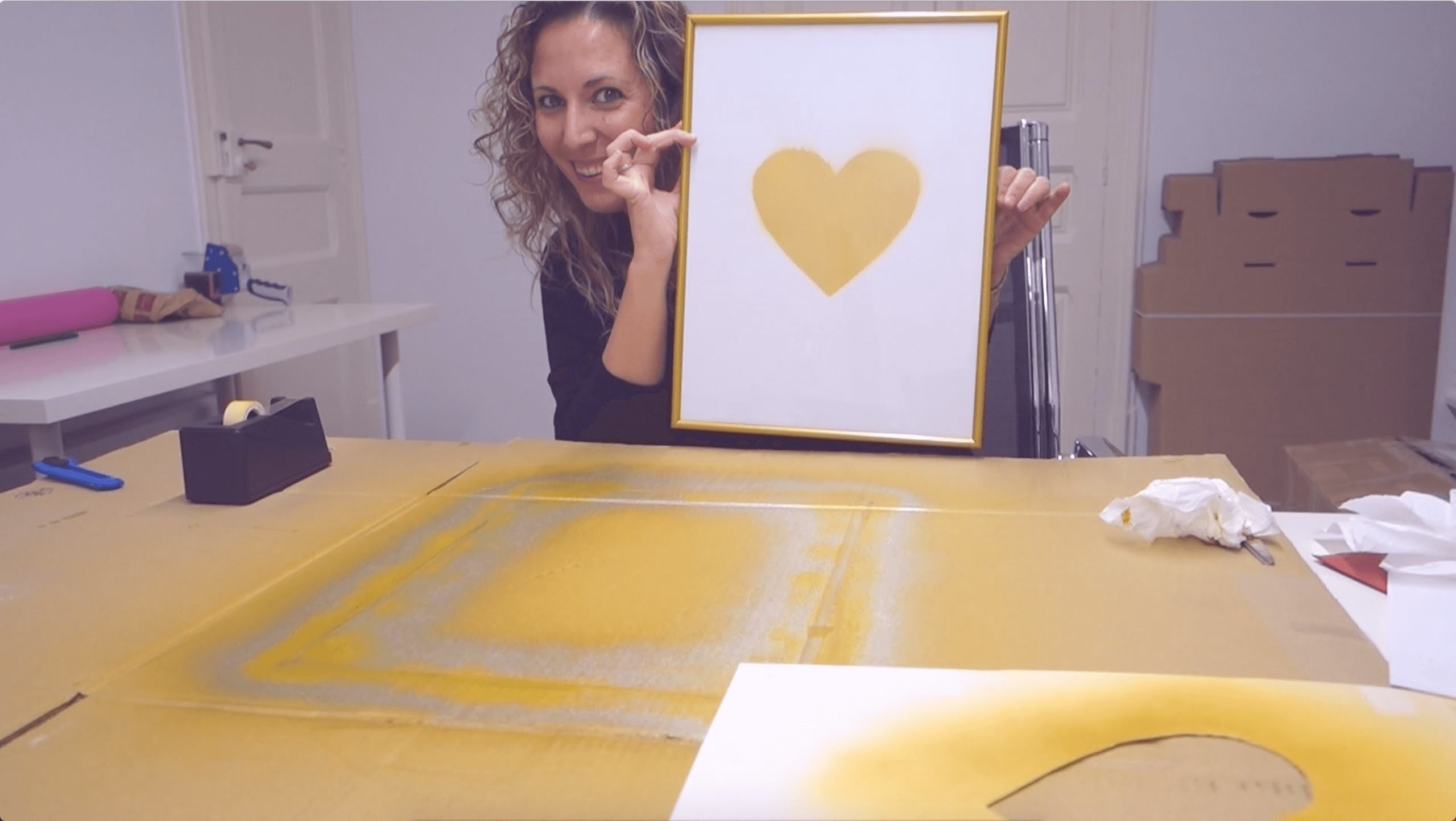 DIY - Cómo hacer Lámina Personalizada en tonos dorados