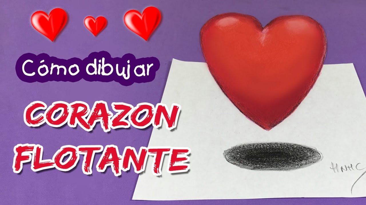 ILUSIONES ÓPTICAS FÁCILES * Dibujo Corazón FLOTANTE en 3D