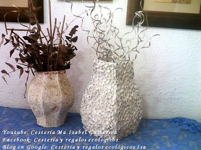 JARRÓN DE CARTÓN. Vase made of cardboard