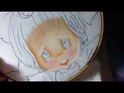 Pintura en tela niña nochebuena # 1 con cony
