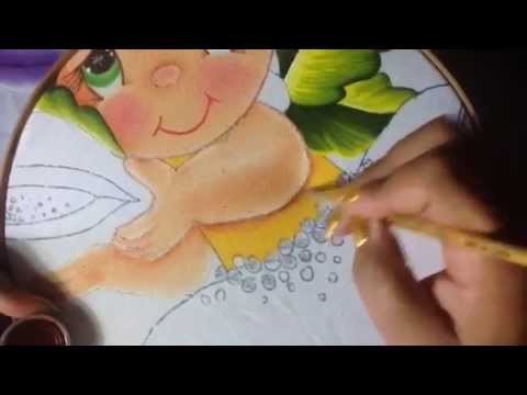 Pintura en tela niña papaya #3 con cony