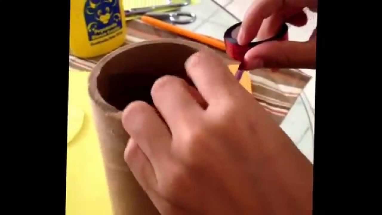 DIY Lapicera hecha Con producto reciclado (tubo de Cartón)