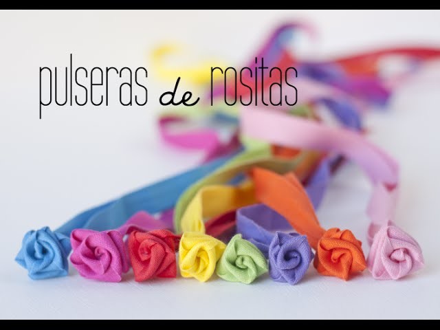 DIY: pulseras de rosas de tela. fabric roses bracelets