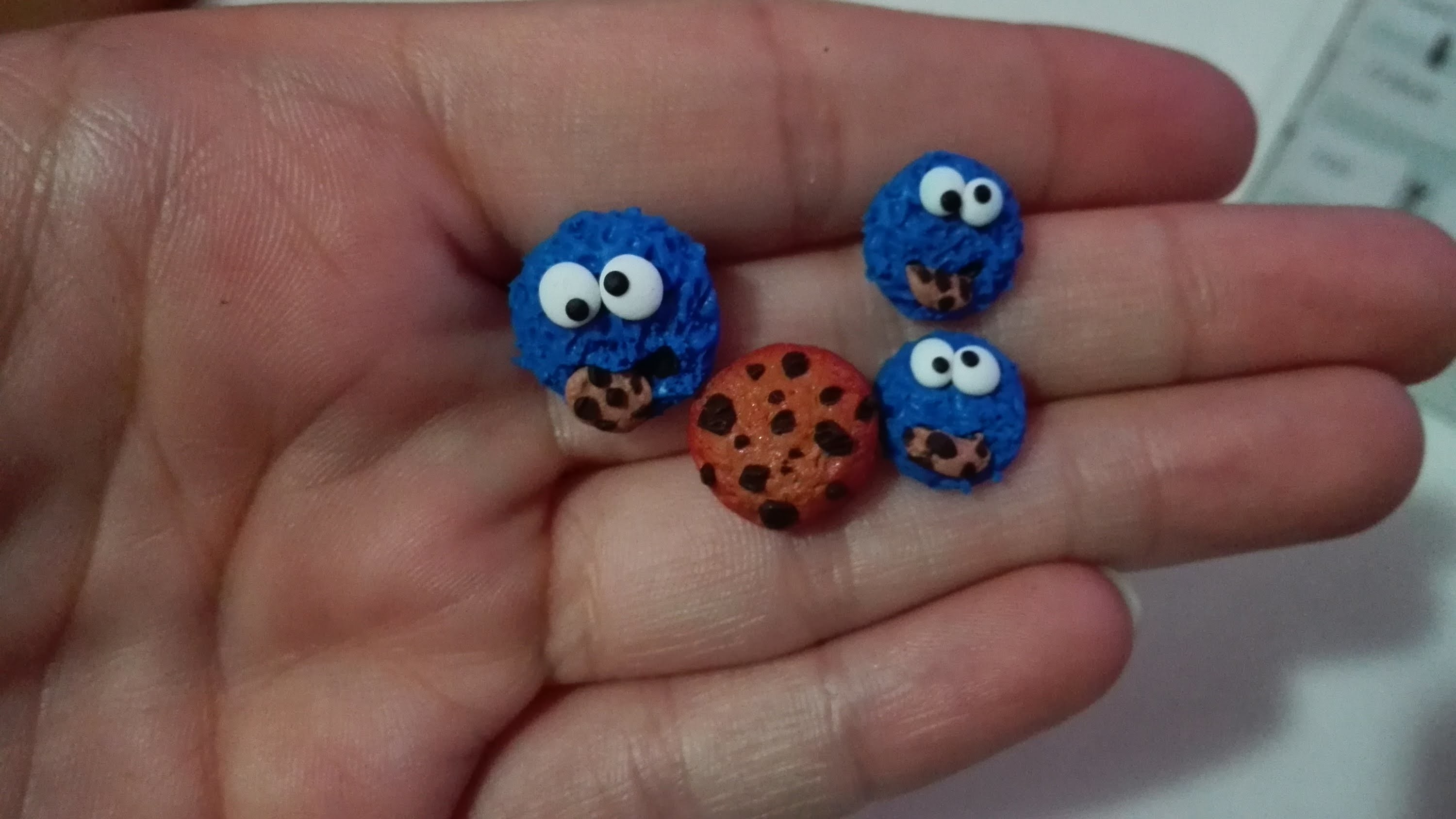 Pendientes monstruo de las galletas( Arcilla Polimérica ) - TUTORIAL -