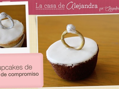 Cupcakes de anillo de compromiso - DIY Engagement ring cupcakes