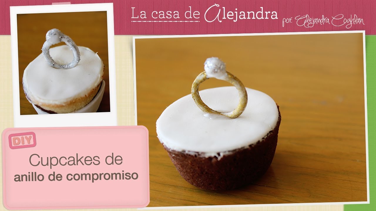 Cupcakes de anillo de compromiso - DIY Engagement ring cupcakes