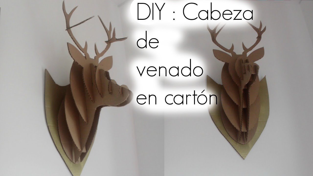 DIY : Cabeza de venado 3D en carton . DIY Cardboard Deer Head