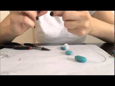 DIY collar de piedras turquesas