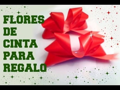 DIY-Como hacer unas Flores de CINTA para REGALO!♥ #FÁCIL- How to tie gift bow♥
