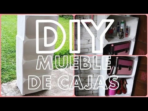 DIY Mueble con cajas (Madera.Carton.Periodico)