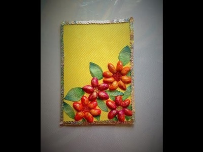 DIY Tarjeta de cascara de Pistaches día de las madres card made of shelled pistachios