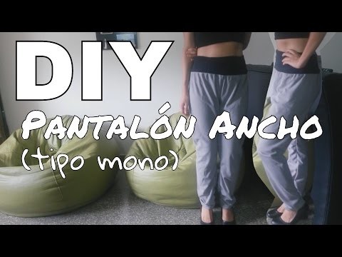 DIY - Pantalón ancho (tipo mono) Recicla tu ropa! Fácil para principiantes de la costura!