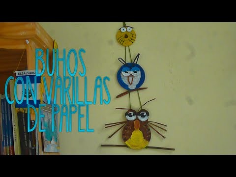 DIY BUHOS DE PALITOS VARILLAS DE PAPEL