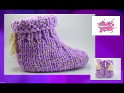 DIY. Como tejer pantuflas con dos agujas. How to knit slippers with two needles