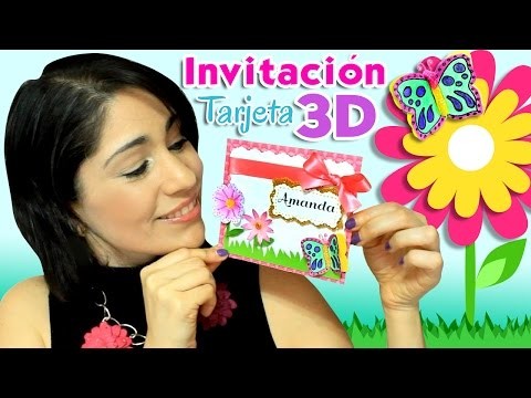 DIY ✂ Invitaciones 3D con relieve ✎ Invitación ó Tarjeta de Cumpleaños tipo Scrapbooking