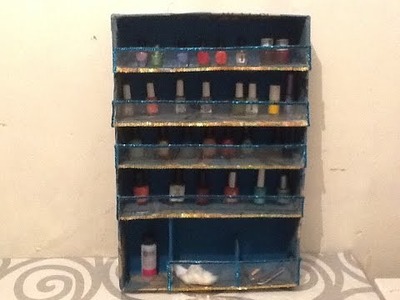 ♻️ DIY organizador de esmaltes de uñas reciclando cartón. Nail Polish rack