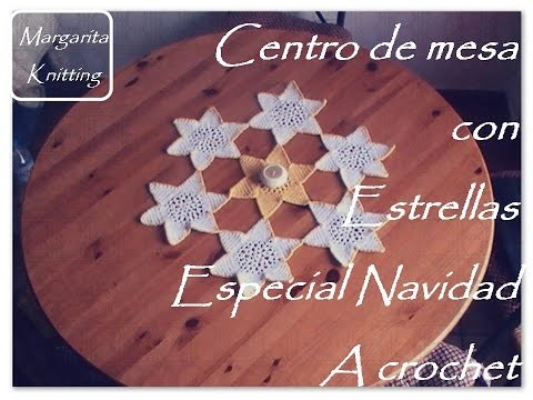 Estrellas a crochet: centro de mesa navideño (diestro)