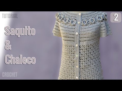 Saquito y Chaleco de verano para mujer, tejido a crochet (2 de 3)