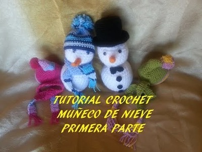 Tutorial muñeco de nieve (cabeza, cuerpo, nariz y ojos) primera parte crochet.ganchillo
