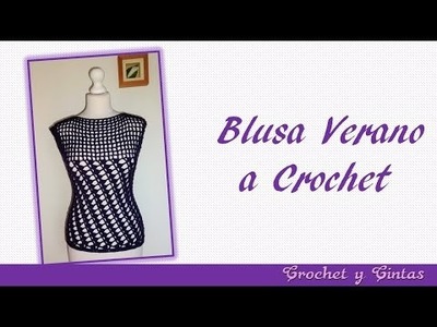 Blusa verano con puntos combinados a crochet para mujer – Parte 1