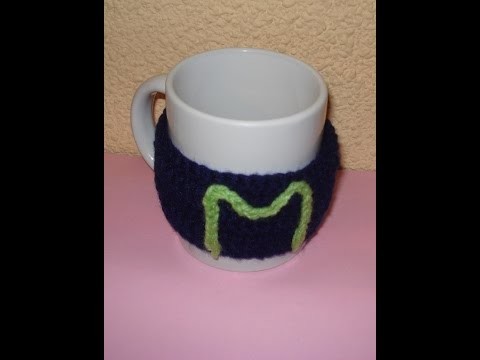 Como hacer una funda para taza a crochet o ganchillo FUNDA PAERSONALIZADA