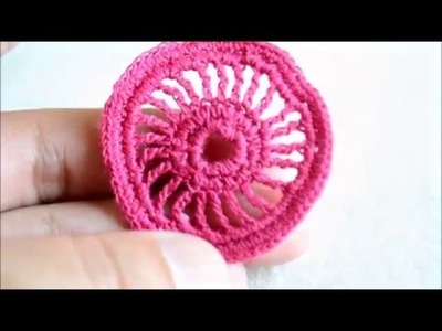 Crochet irlandés - Circulo sobre cordón - Irish crochet lace wheel