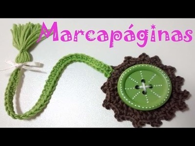 Marcapáginas Botón Crochet. Crochet Bookmark Button.