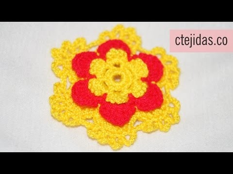Tutorial Flor de 6 pétalos a Crochet