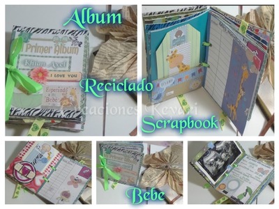 Album Reciclado para bebe Scrapbook.Mini Scrapbook Recycle Toilet Paper Rolls