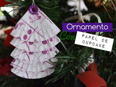 Como hacer un ornamento con papel de cupcake.diy ornament
