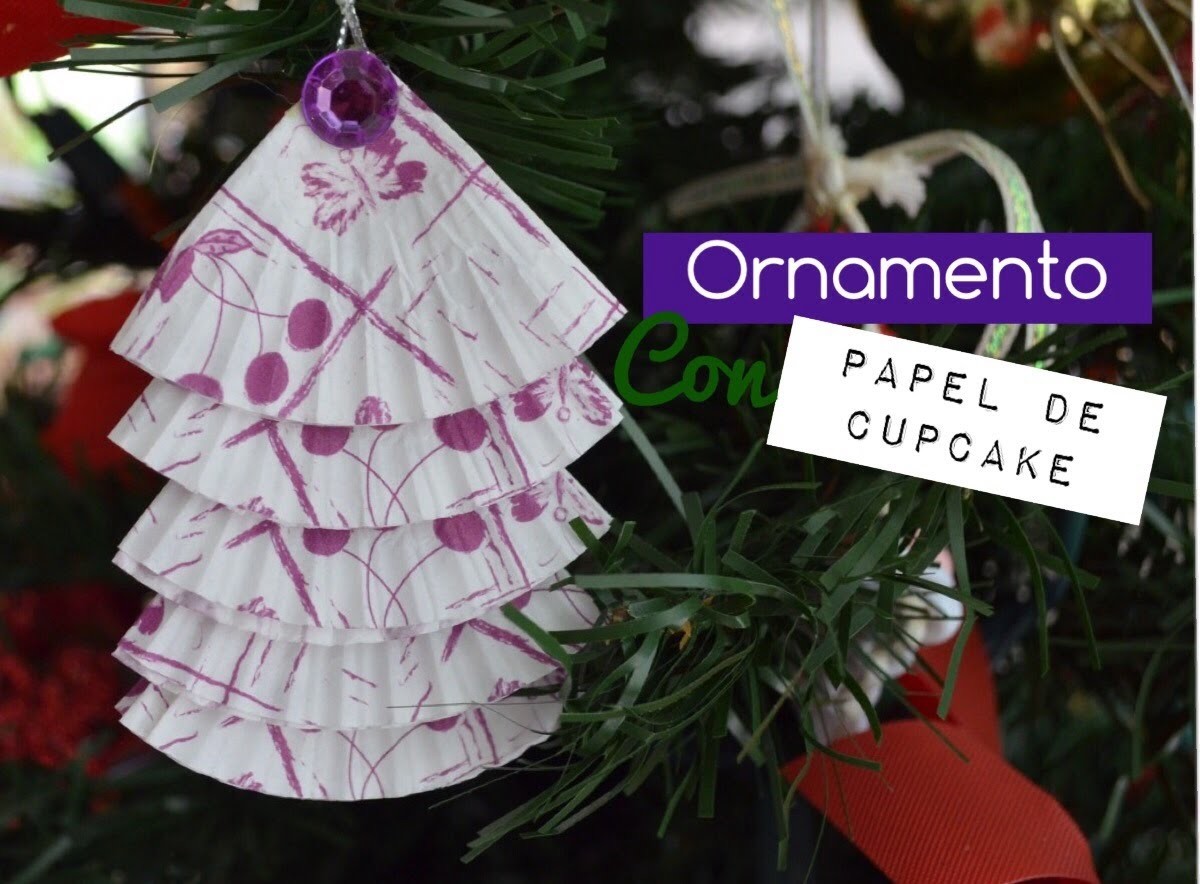 Como hacer un ornamento con papel de cupcake.diy ornament