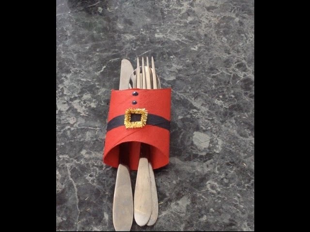 Santa claus adornos e ideas para Navidad. Porta cubiertos santa Christmas ornaments