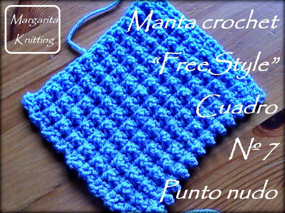 Manta a crochet FreeStyle cuadro7: punto nudo (zurdo)