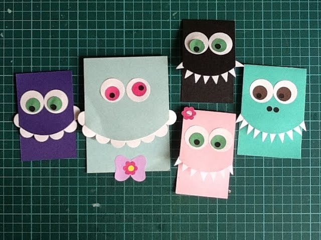 Tutorial: tarjetas scrapbook de monstruo faciles DIY easy monster card