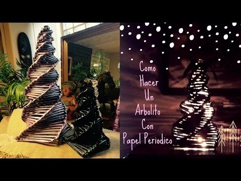 Como Hacer Arbolito de Navidad con Periodico tutorial DIY Recyclar