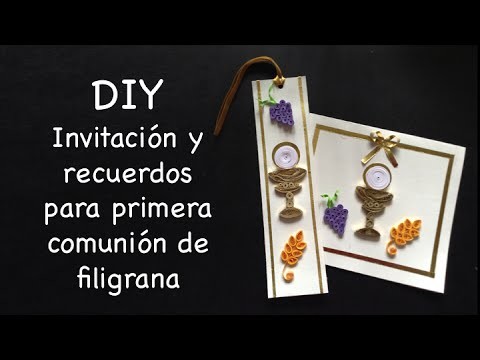 DIY Invitacion y recuerdo de Filigrana para Primera Comunion