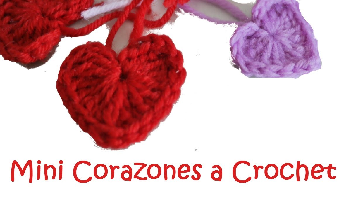 Como hacer mini corazones tejidos a crochet