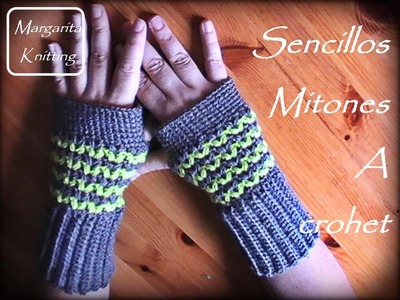Como se hacen unos lindos mitones a crochet (diestro)