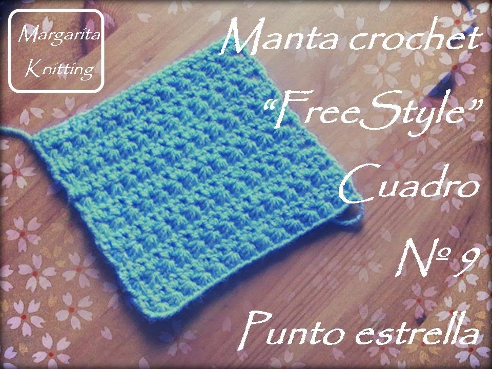 Manta a crochet FreeStyle cuadro 9: punto estrella (diestro)
